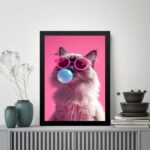 Quadro Pink Cat Bubble Gum