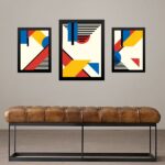 Set 3 Quadros Abstratos Mondrian