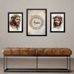 Set 3 Quadros Jesus Cristo - Pai Nosso