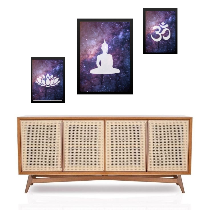 Set 3 Quadros Zen Buda Universo