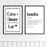 kit 2 Quadros Casa Amor Lar Família