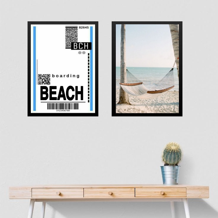 Kit 2 Quadros Decorativos Praia - Passagem