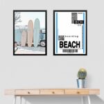 Kit 2 Quadros Decorativos Viajar Para Praia