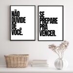 Kit 2 Quadros Frases Motivacionais - Vencer