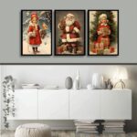 Kit 3 Quadros De Natal Vintage