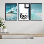 Kit 3 Quadros Decorativos Praia - Passagem