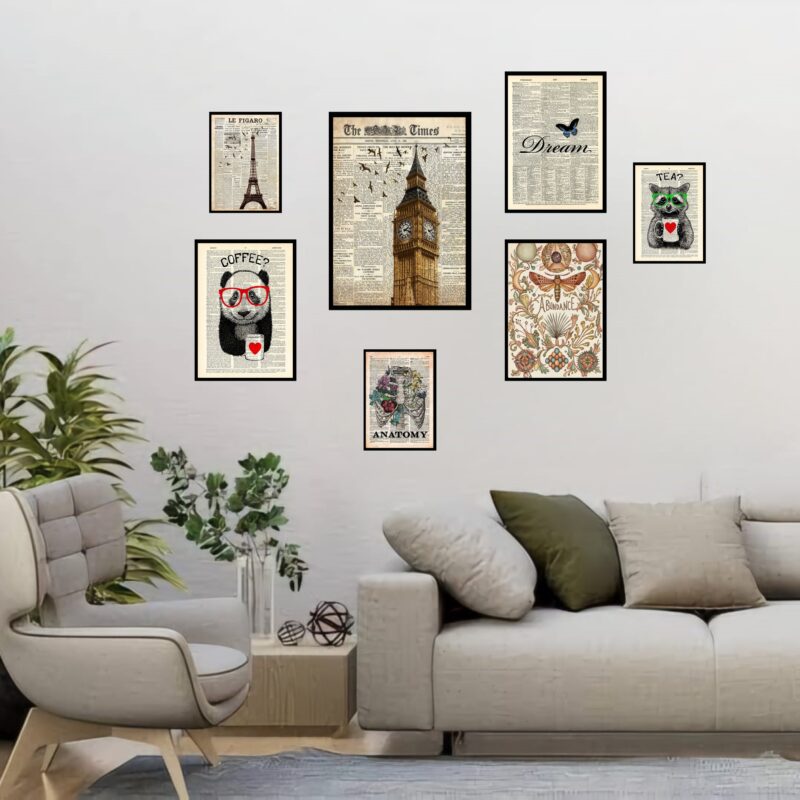 Kit 7 Quadros Decorativos Vintages