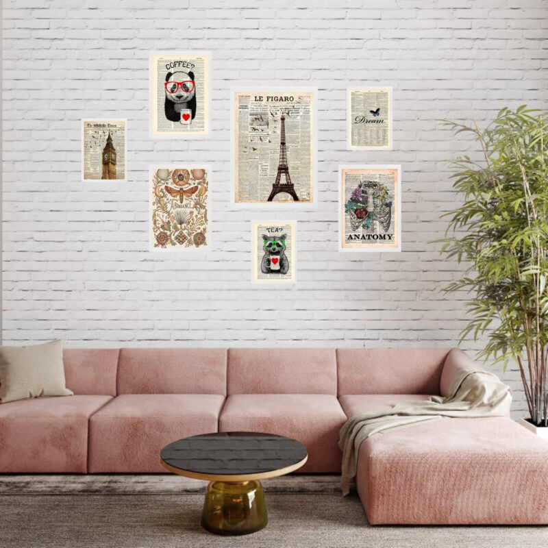 Kit 7 Quadros Decorativos Vintages B