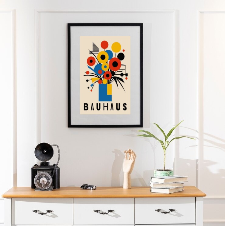 Quadro Arte Bauhaus Flores - 60x48 Cm