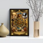 Quadro Carta Tarot Vintage - Roda da Fortuna