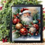 Quadro De Natal Papai Noel - Guirlanda