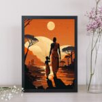 Quadro Decorativo Africano Por Do Sol