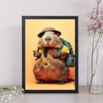 Quadro Decorativo Capivara Aventureira