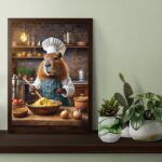 Quadro Decorativo Capivara Cozinhando