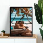 Quadro Decorativo Capivara De Férias