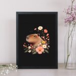 Quadro Decorativo Capivara Floral