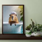 Quadro Decorativo Capivara No Banho