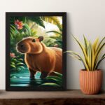 Quadro Decorativo Capivara Tropical