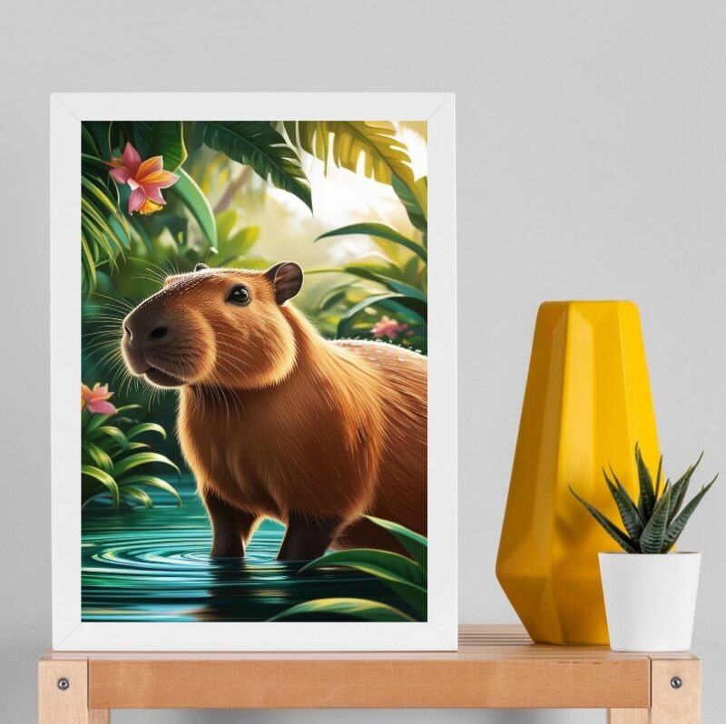 Quadro Decorativo Capivara Tropical B