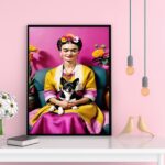 Quadro Decorativo Frida Com Cachorrinho