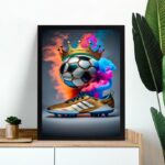 Quadro Decorativo Futebol - Chuteira e Bola