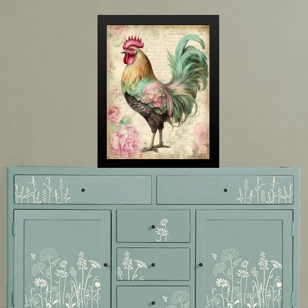 Quadro Decorativo Galo Vintage