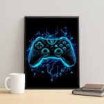 Quadro Decorativo Gamer Azul Neon