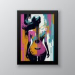 Quadro Decorativo Mulher Corpo Violão