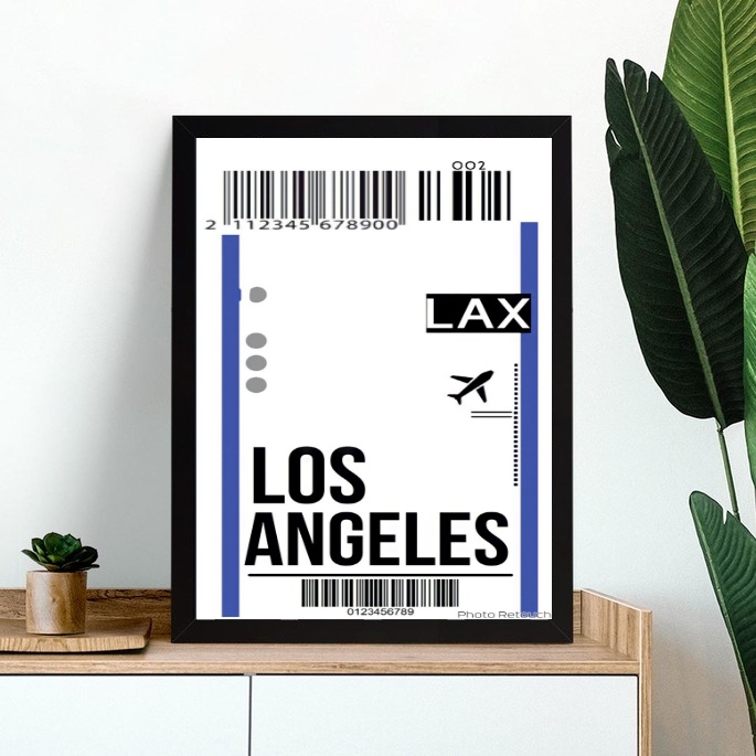 Quadro Decorativo Passagem Para Los Angeles