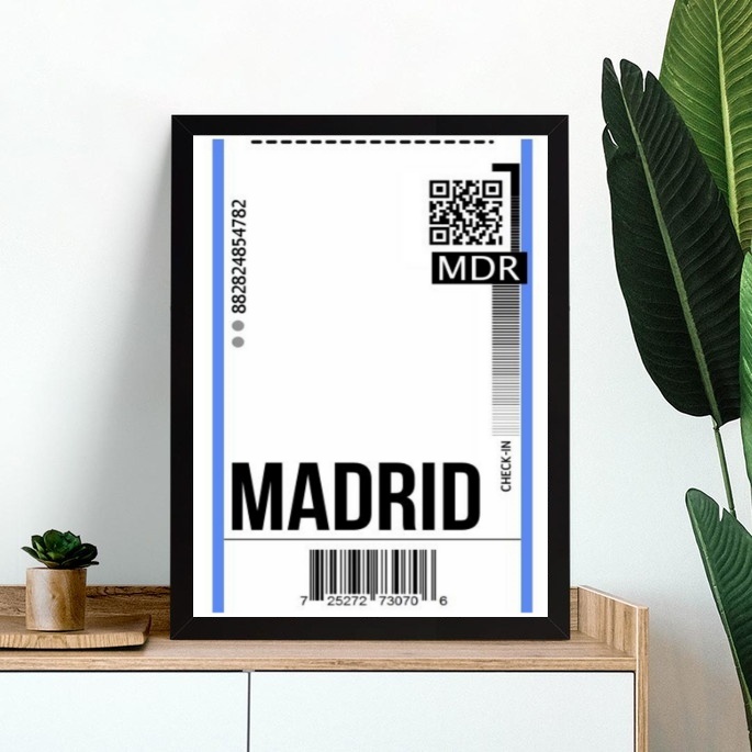 Quadro Decorativo Passagem Para Madrid