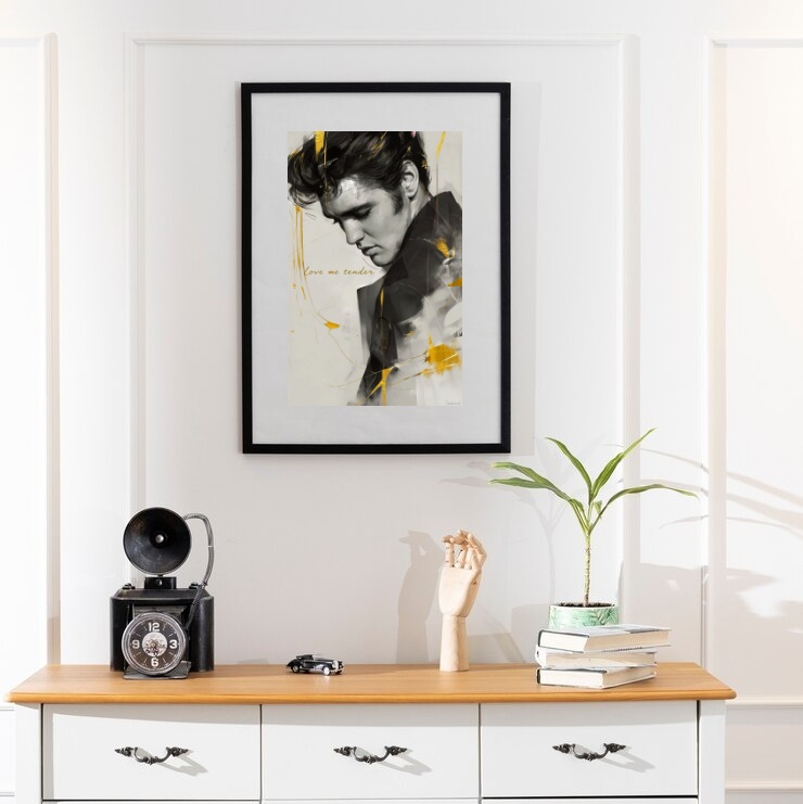 Quadro Elvis Love Me Tender - 60x48 Cm