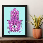 Quadro Esotérico Olho Grego Com Hamsa