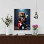 Quadro Gatinho Roqueiro - Guitarra