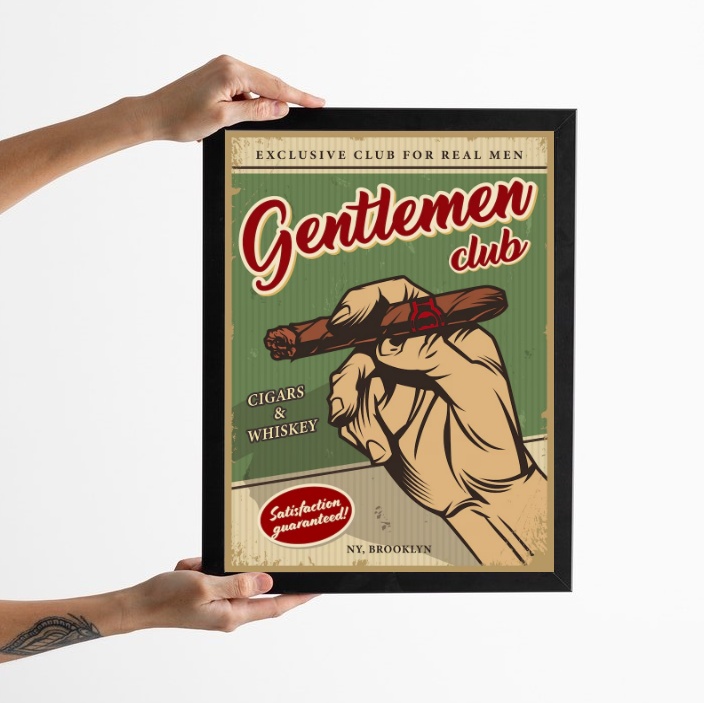 Quadro Vintage Charuto - Gentlemen Club