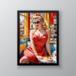 Quadro Vintage Pin Up Clássica Poá