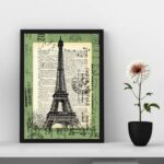 Quadro Vintage Torre Eiffel - Selo Antigo