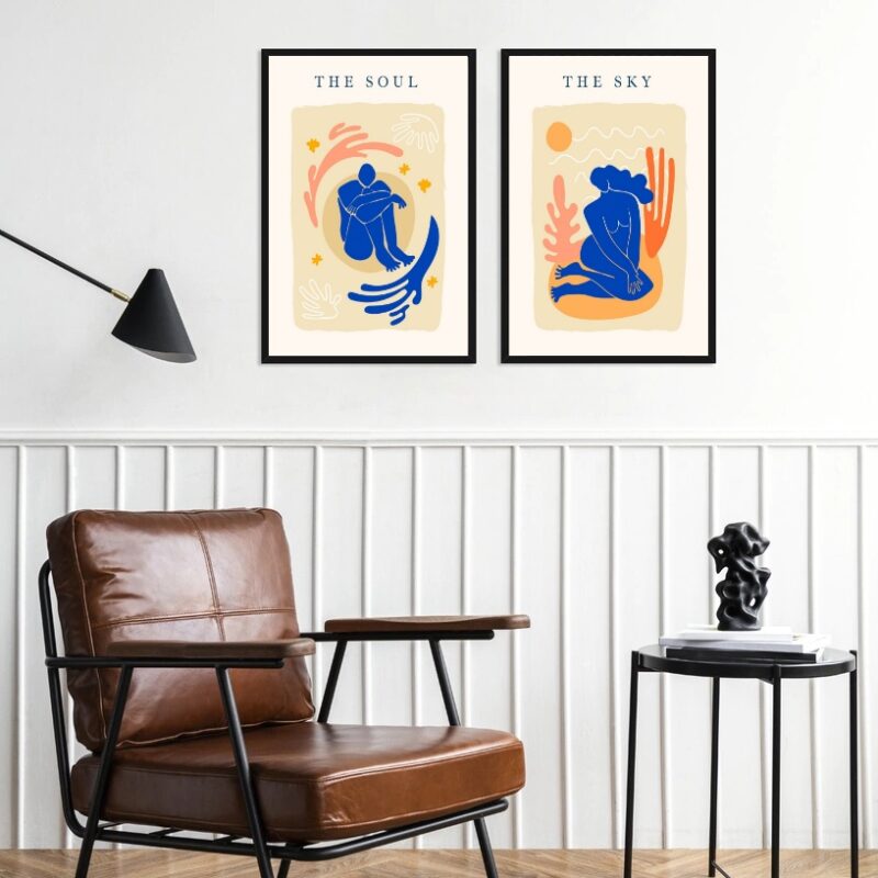 Kit 2 Quadros Arte Matisse The Soul e The Sky