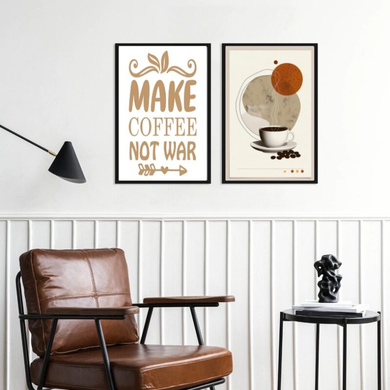 Kit 2 Quadros Decorativos Make Coffee