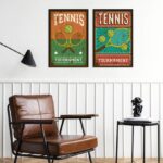 Kit 2 Quadros Posters Tennis Vintage