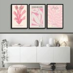 Kit 3 Quadros Artes Matisse Fashion Rosa