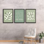 Kit 3 Quadros Artes Matisse Picasso Verdes