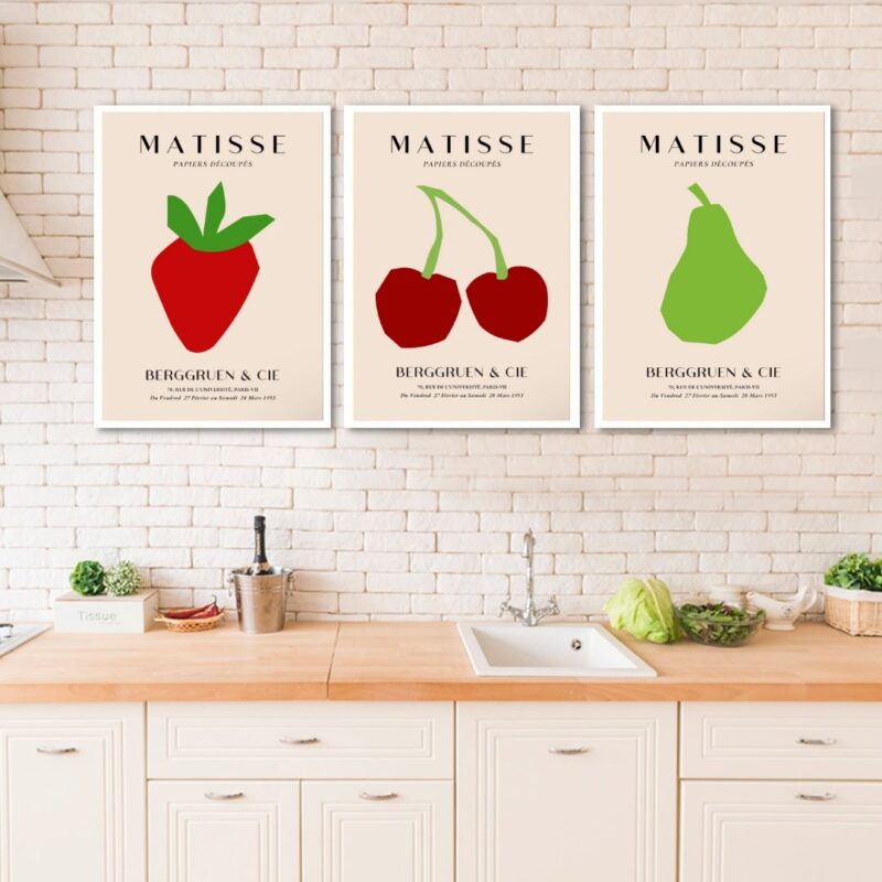 Kit 3 Quadros Modernos Cozinha - Matisse B