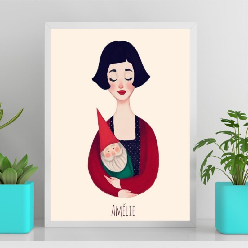 Quadro Amelie Poulain Com Gnomo B