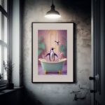 Quadro Arte Banheiro Pinguins - 60x48 Cm