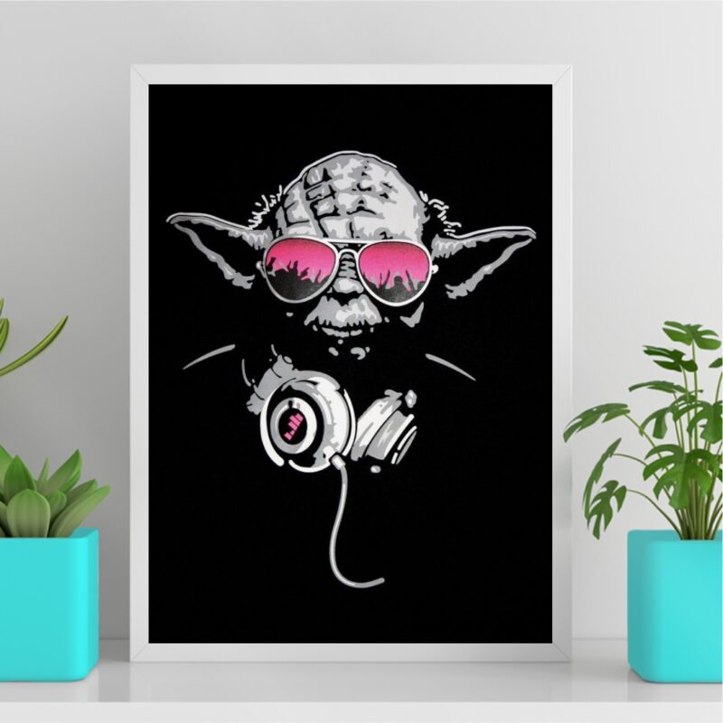 Quadro DJ Yoda - Óculos Rosa B