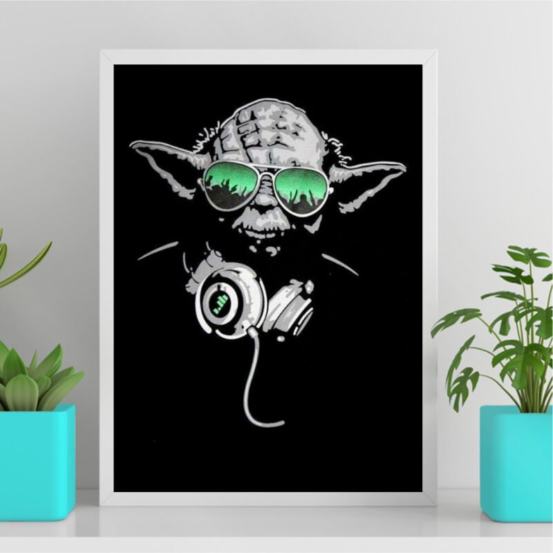 Quadro DJ Yoda - Óculos Verde B