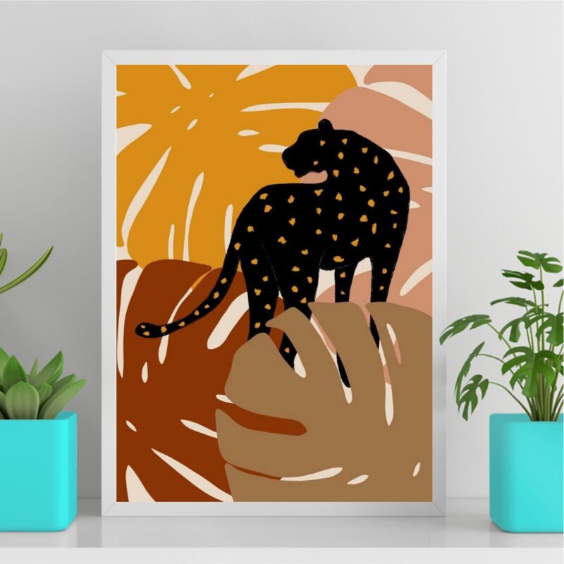 Quadro Decorativo Boho - Leopardo B