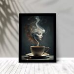 Quadro Decorativo Café Fumaça Mulher