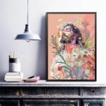 Quadro Decorativo Jesus Cristo Floral