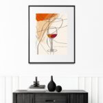 Quadro Decorativo Vinho Abstrato - 60x48 Cm